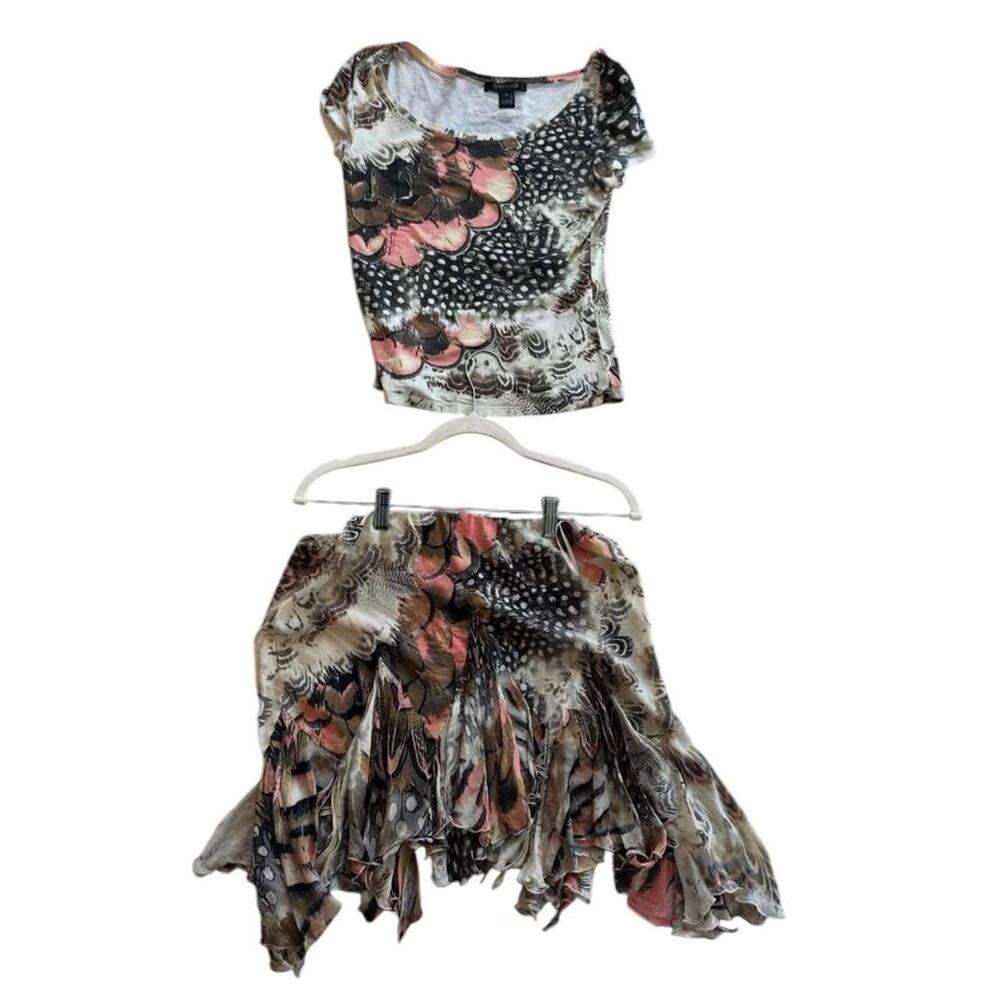 Roberto cavalli 2003 feather print